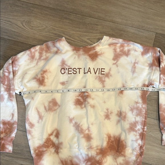 Tie-Dye 'C'est La Vie' Women’s Sweatshirt Size M - Picture 4 of 6